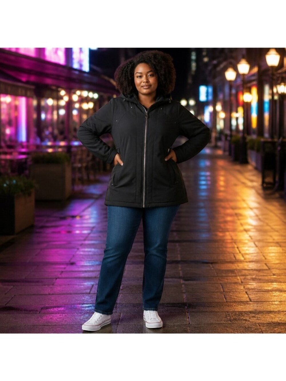 Women's Full Zip Hooded Winter Jacket